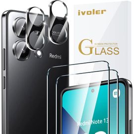 Pack De 2 Film De Protection D¿Écran En Verre Trempé Pour Xiaomi Redmi Note 13 4g (Pas Pour Redmi Note 13 5g), Avec 2 Pièces Caméra Arrière Protecteur, Dureté 9h, Anti Rayures, San[Trempe6408]