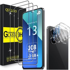 Verre Trempé Pour Xiaomi Redmi Note 13 4g[3 Pièces] + Caméra Protecteur[3 Pièces], Protecteur D'écran Ultra Résistant Dureté 9h Film Protection Écran Hd Transparent[Trempe6884]