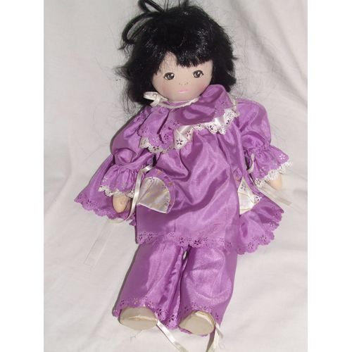 Poupee MUNDIA Tissu Chiffon Cheveux Brun Habit Mauve 50 Cm