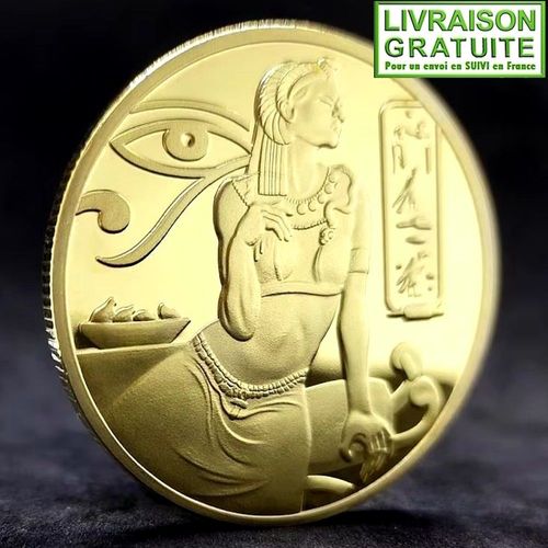 Reine Cléopâtre Egypte - Pièce Médaille Commémorative Plaquée Or (Réf 1)