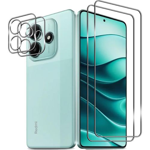 Verre Trempé Pour Xiaomi Redmi Note 14 5g, 2 Pièces Film Protection Écran Et 2 Pièces Caméra Arrière Protecteur, 9h Dureté, Hd, Anti-Rayures, Sans Bulles, Facile À Installer[Trempe7548]