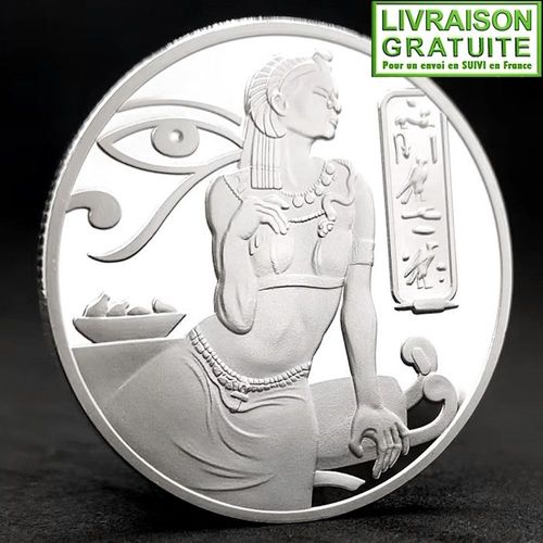 Reine Cléopâtre Egypte - Pièce Médaille Commémorative Plaquée Argent