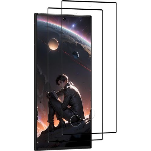Verre Trempé Pour Samsung Galaxy S22 Ultra, 2 Pièces Vitre Protection[Anti Rayures][Sans Bulless][Haute Sensibilité][Dureté 9h] Film Trempé[Trempe9835]
