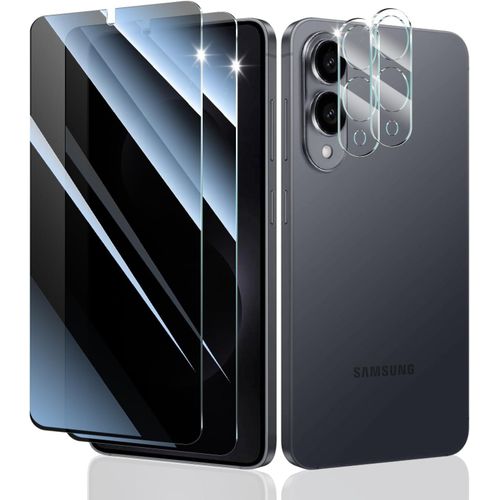 Verre Trempé Anti-Espion Pour Samsung Galaxy S25 Edge, 2*Vitre Protection Ecran Protege Accessoire Et 2*Protection Camera Objectif Arriere Appareil Phot, Résistance Aux Rayures, Du[Trempe10151]