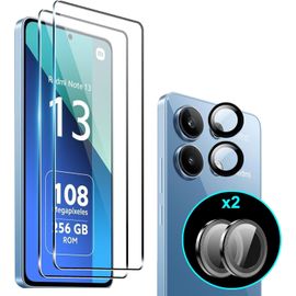 [4 Pièces Verre Trempé Pour Xiaomi Redmi Note 13 4g, 2 Pièces Protection Écran Et 2 Pièces Caméra Arrière Protecteur, Dureté 9h, Sans Bulles,Hd Anti-Rayure Protection D'écran[Trempe10375]