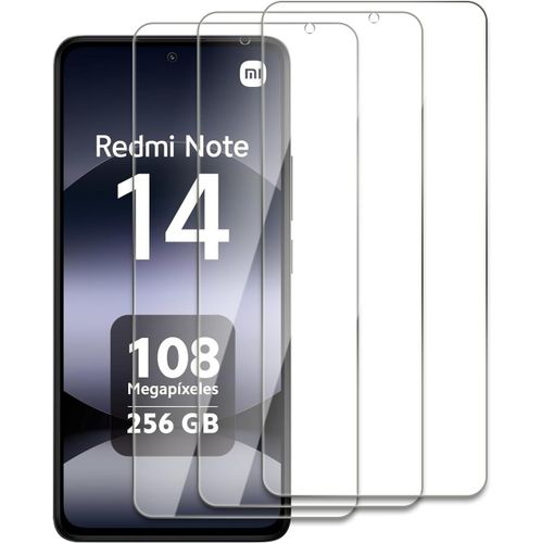 [3 Pièces] Verre Trempé Pour Xiaomi Redmi Note 14 5g Protection Écran, Ultra Résistant Film Protection Écran, Ultra Hd, 9h Dureté, Sans Bulles, Anti-Rayures, Facile À Installer[Trempe10410]
