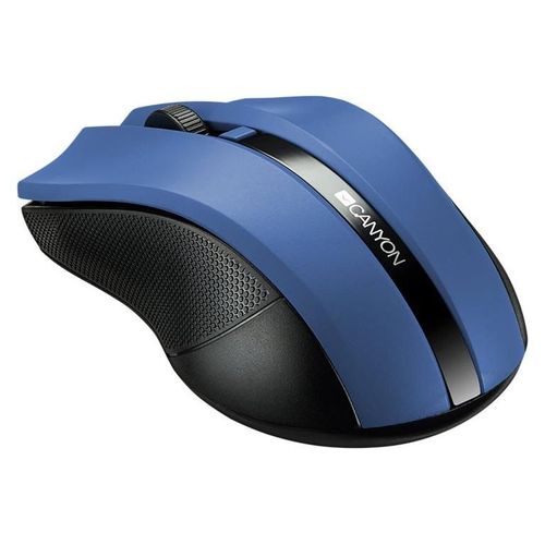 Canyon CNE-CMSW05BL - Souris - droitiers et gauchers - optique - 4 boutons - sans fil - 2.4 GHz - récepteur sans fil USB - bleu - Pour la vente au détail