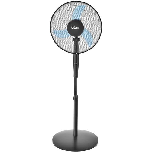 MONDODIGITALE-Ar5Ea41Pb Easy 41Pb Plus Ventilateur Sur Pied Rond 3 Pales 40 Cm, Hauteur 130 Cm, 3 Niveaux De Vitesse, Design Premium Total Noir