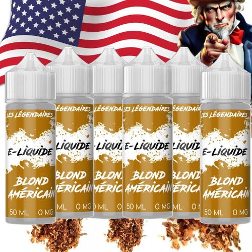 MONDODIGITALE-E-Liquide Pack De 6 Fioles Precieux De 50Ml (Saveur : Tabac Blond Américain)-E-Cigarette-Sans Tabac-Sans Nicotine