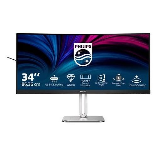 Philips 34B2U5600C - 5000 Series - écran LED - incurvé - USB - 34" - 3440 x 1440 WQHD @ 120 Hz - VA - 300 cd/m² - 4000:1 - 4 ms - 2xHDMI, DisplayPort, USB-C - haut-parleurs - Charbon