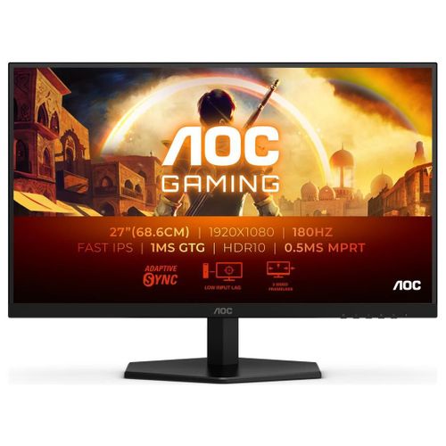 AOC Gaming 27G42E - Écran LED - jeux - 27" - 1920 x 1080 Full HD (1080p) @ 180 Hz - Fast IPS - 1000:1 - HDR10 - 0.5 ms - HDMI, DisplayPort - noir, rouge