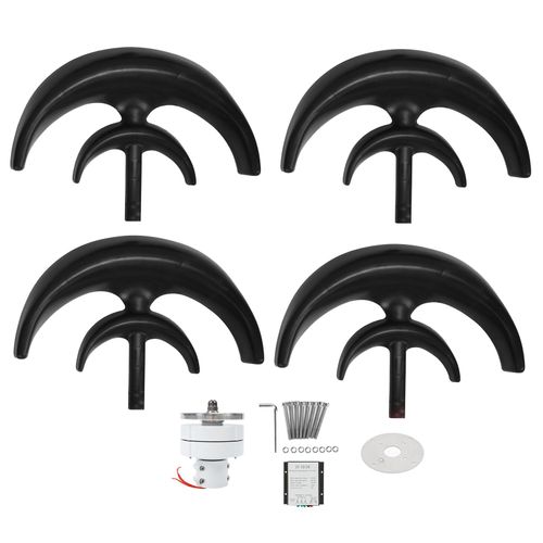 Kit d'éolienne 1200W générateur à 4 pales moteur à courant alternatif système solaire Type de lanterne double couche noir (12V)