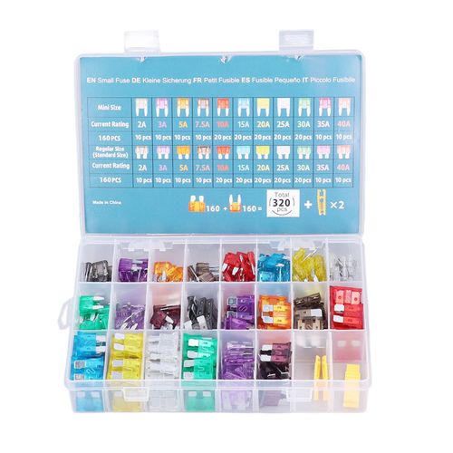 Kit d'assortiment de fusibles de voiture, Type de lame, feuille d'aluminium, remplacement automobile 2 à 40A avec extracteur