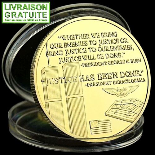 Wtc World Trade Center 11.09.2001 - Pièce Médaille Commémorative Plaquée Or
