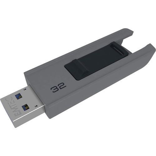 ECMMD32GB253 - Clé USB - 3.0 (3.1) - Série Runners - Collection B250 Slide - 32 Go - Slider coulissant - Gris / Noir - Design exclusif