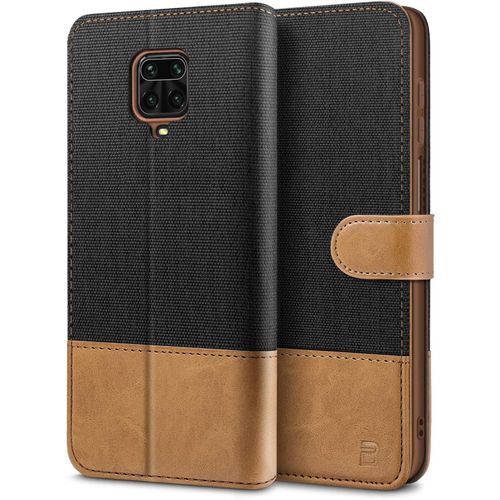 Coque Pour Redmi Note 9 Pro, Etui Pour Xiaomi Redmi Note 9s Housse En Cuir De Protection, Portefeuille En Cuir Polyuréthane, Pochette Pour Monnaie, Fermeture Magnétique, Noir