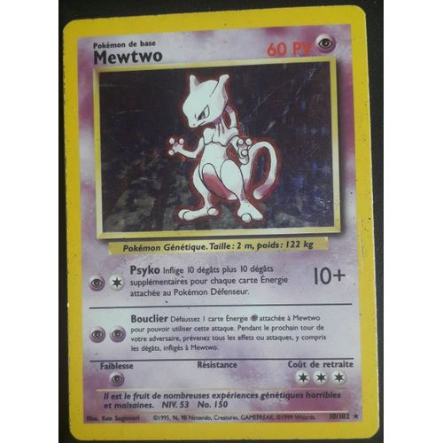 Carte Pokémon Mewtwo 10/102 [Holo] - Wizards (Fr)