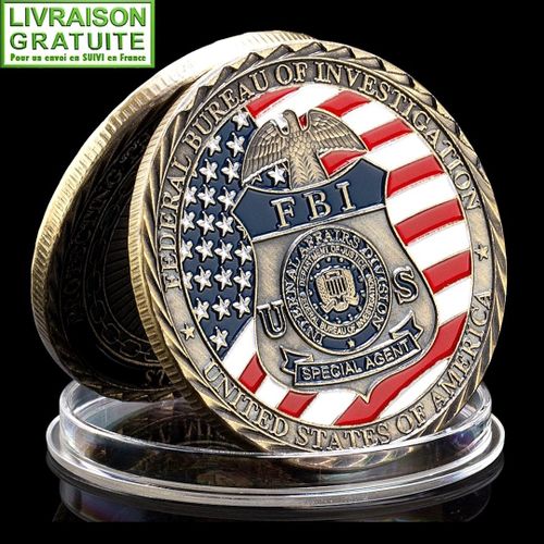 Fbi Federal Bureau Of Investigation Saint Michael - Pièce Médaille Commémorative