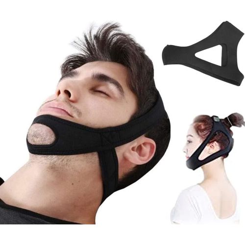 Orthèse Anti-Ronflement, Correcteur De Bandage Élastique Confortable Anti-Ronflement Pour Jugulaire, Réduit Le Ronflement, Protège-Dents Contre Le Bruxisme Nocturne Pour Homme Ou Femme - Noir 