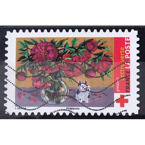 Croix Rouge 2018 - Pivoines (Très Joli N° 1552) Obl - France Année 2018 - Brn83 - N33497