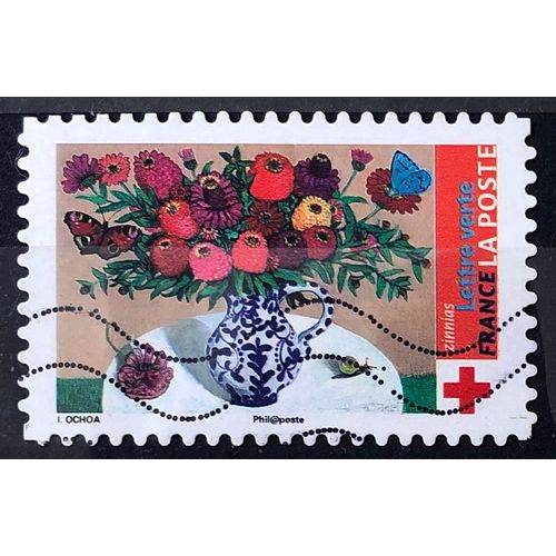 Croix Rouge 2018 - Zinnias (Très Joli N° 1557) Obl - France Année 2018 - Brn83 - N33502