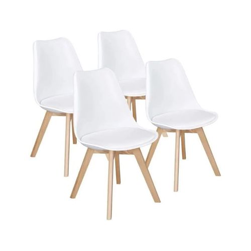 Dewinner Chaises Salle À Manger Scandinaves Lot De 4 Blanc