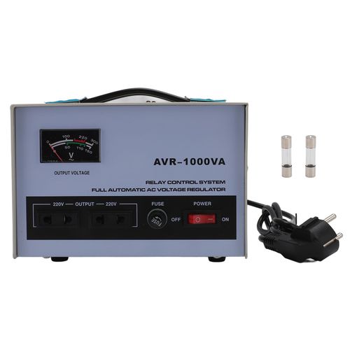 Régulateur de tension ca 1000W 160-250V entrée 220V sortie 3 prises universelles stabilisateur de tension automatique avec 2 fusibles prise ue