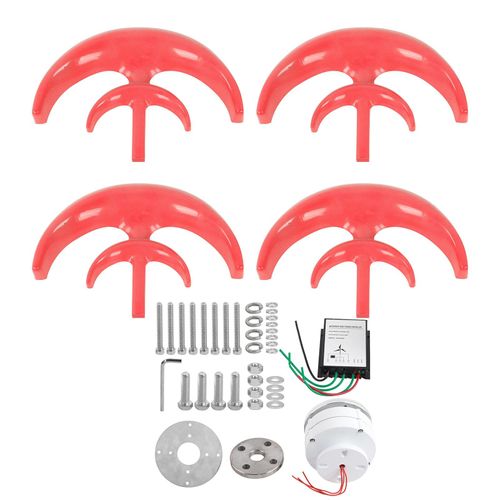 Kit d'éolienne lanterne à 4 pales générateur à axes verticaux équipement de production d'électricité 1200W12V