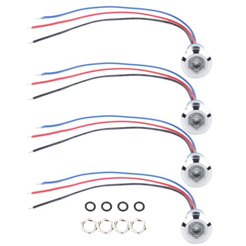 4 jeux de composants de contrôle industriel à Anode commune étanche, indicateur LED, 12mm, 110-220V