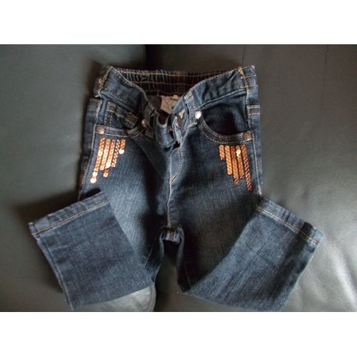 Jean Bleu Foncé &#43 Strass Bébé Fille Taille 9 Mois Idée Cadeau