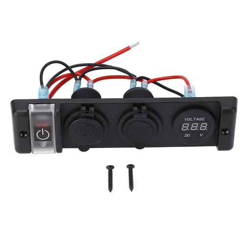 Panneau De Prise Allume-Cigare Usb 4 En 1, Indication Led, éTanche Ip66, Double Panneau De Prise Usb Pour Voiture Bateau Suv Yacht Dc 12v
