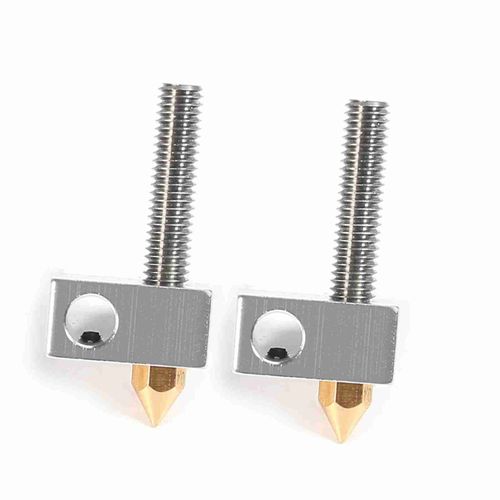 Tête d'impression d'extrudeuse de buse en laiton de 2 pièces/ensemble de 0.4mm + bloc chauffant Hotend + tuyaux de Tubes de gorge de 1.75mm pour accessoires d'imprimante 3D Anet A8 A6 Ender 3