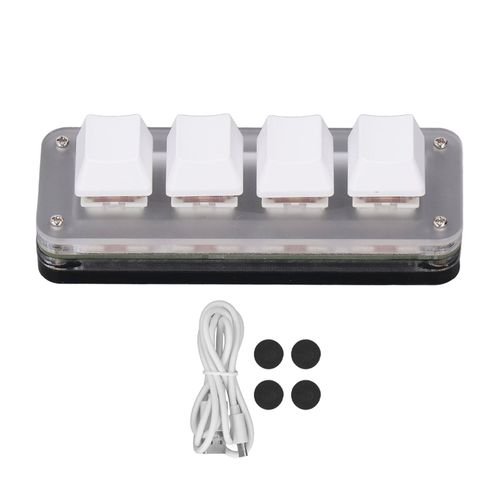 Clavier mécanique à 4 touches, anti-poussière, interrupteur rouge, contrôleur industriel de jeu avec RGB 5V 1A