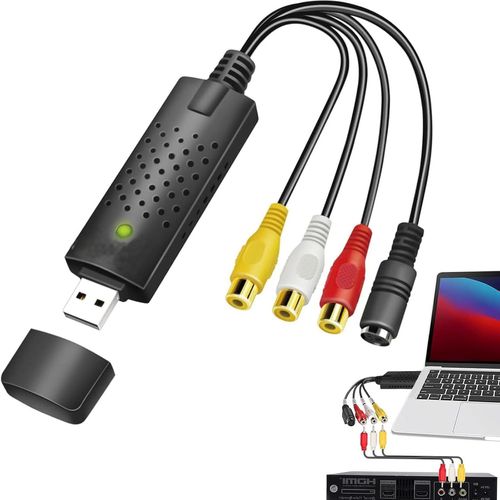Gothicana By Empconvertisseur Audio/Vidéo Usb 2.0 Usb 2.0 Audio Vidéo Grabber Convertisseur De Capture Vidéo Analogique Numérique Usb Vidéo Grabber Convertisseur Audio Vidéo Pour Vhs/Vcr/Tv Vers Dvd