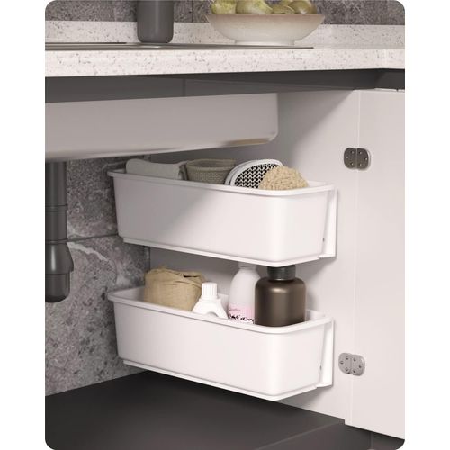 Gothicana By Emp2 Organisateurs De Panier D'armoire De Cuisine,Glissez Les Tiroirs De Rangement En Plastique,Sous L'évier,Organisateur Du Meuble, Tiroir Coulissant Pour Cuisine,Salle De Bain Undersin