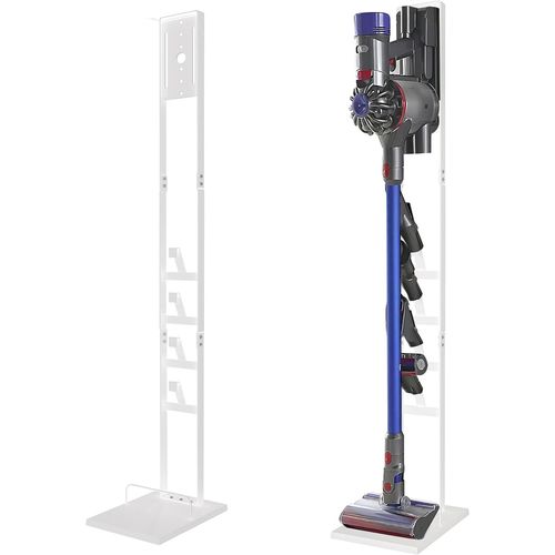 Support D'Aspirateur,Compatible Pour V15 V12 V11 V10 V8 V7 V6, Porte-Aspirateur En Métal Organisateur, Aucun Perçage Mural Requis,Blanc