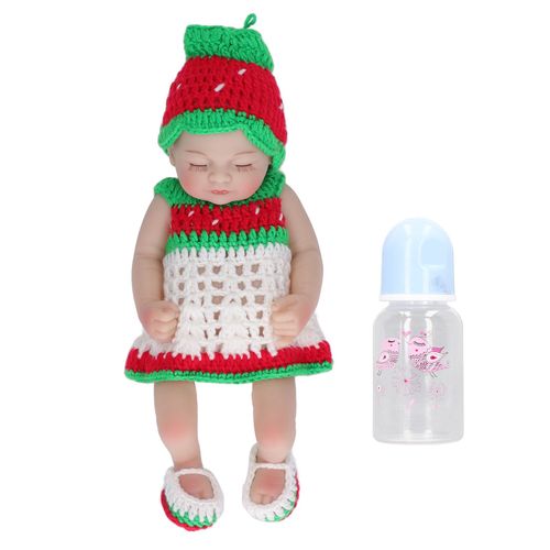 CONNOR Poupee realiste en silicone de 25 cm, bebe reborn, bras et jambes mobiles, avec biberon.