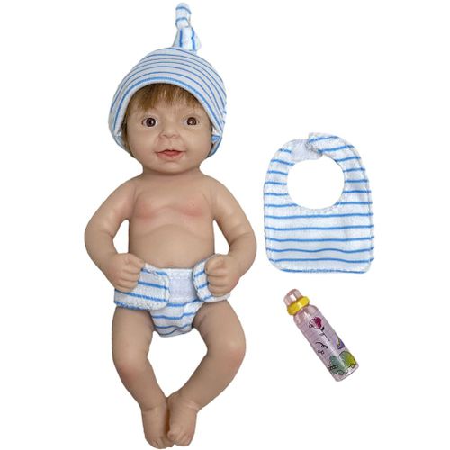 CONNOR Poupees Reborn en silicone de 15 cm, corps entier realiste, miniature, avec yeux ouverts, jouet cadeau pour enfants