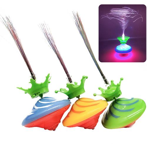 CONNOR Toupie electrique a fibre optique clignotante pour enfants, jouet OVNI, idee cadeau