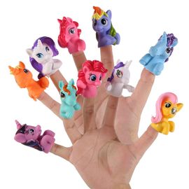 CONNOR Lot de 10 marionnettes a doigts en plastique, jouets educatifs pour bebes, mignons, animaux de dessin anime