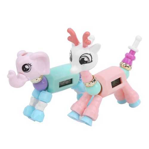 CONNOR Lot de 2 bracelets a collectionner, deformation torsadee, animaux, colliers, jouets pour filles, cadeau (elephant, cerf)