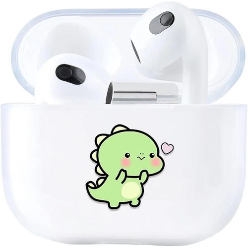 Coque pour AirPods 3e Génération 2021, Protection Anti-Rayures Rigide Transparente Motif Dinosaure - E.F.Connection