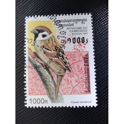 Timbre Cambodge Y T 1395 Moineau Friquet (Passer Montanus) 1997 (140509 )