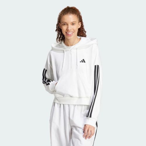 Sweat-Shirt À Capuche Zip 1/4 French Terry 3 Bandes Essentials Adidas Sportswear Klg93 - Xxl