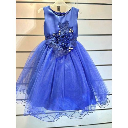 Robe Cérémonie Fille Bleu Roi Buste Dentelle Taille 6 Ans