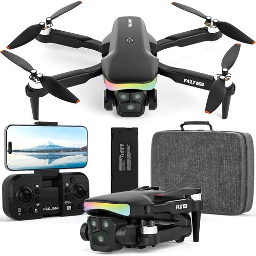 4k Gps Drone Avec Camera Pour Adulte,F417 Drone Retour Automatique,Follow Me,Led Rgb Objectif Réglable Electrique 90°,Gps Drone Professionnel 5ghz Wifi Fpv Transmission Vidéo Direct,Moins De 249g-3d Robotics