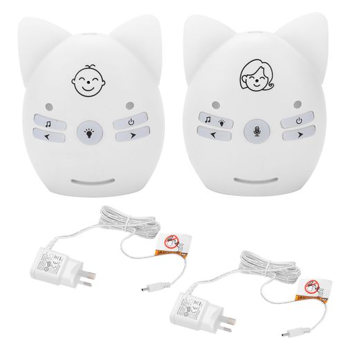 Connor Babyphone Audio Sans Fil, Bidirectionnel, Avec Veilleuse Musicale (100-240 V) (Prise Au)