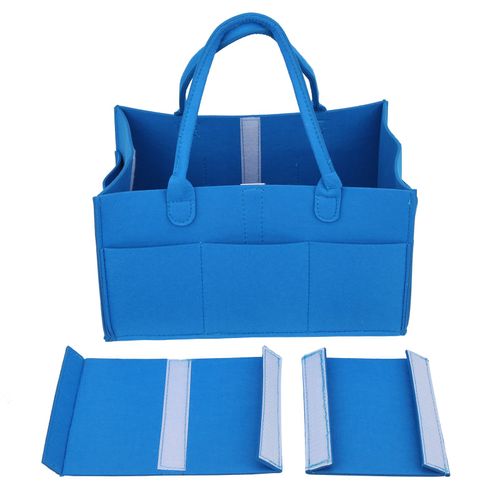 CONNOR Organiseur de couches pour bebe, compartiments multiples, sac a main pour maman, porte-maquillage de voyage en feutre, bleu