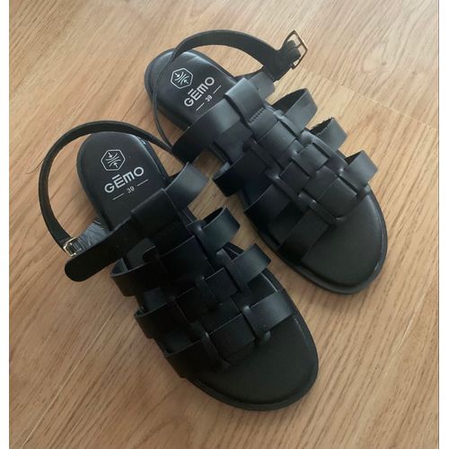 Sandales Femme Plates Noires Taille 39 Marque Gémo 