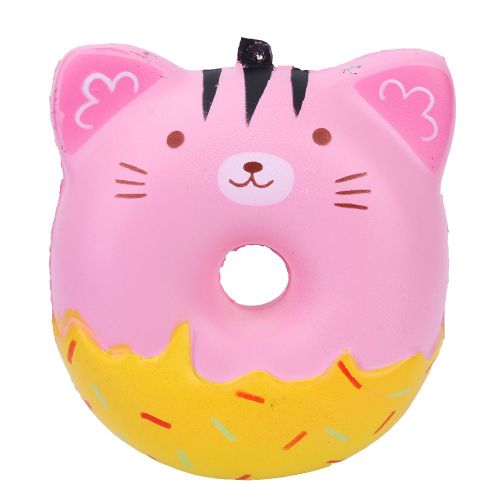 CONNOR Jouet alimentaire simule pour enfants, beignet mou parfume a montee lente (chat rose)
